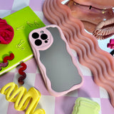 WAVY MIRROR CASE PINK