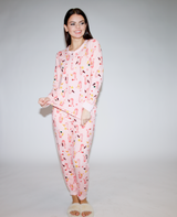 CANDY CANE GIRL HENLEY KNIT PJ SET
