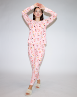 CANDY CANE GIRL HENLEY KNIT PJ SET