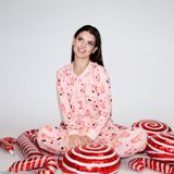 CANDY CANE GIRL HENLEY KNIT PJ SET