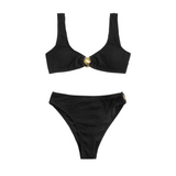 CRINKLE SHELL-KINI BLACK
