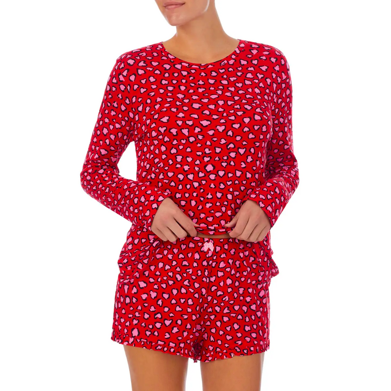 HEART LEOPARD L/S KNIT SET