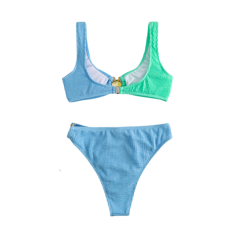 CRINKLE SHELL-KINI BLUE