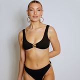 CRINKLE SHELL-KINI BLACK