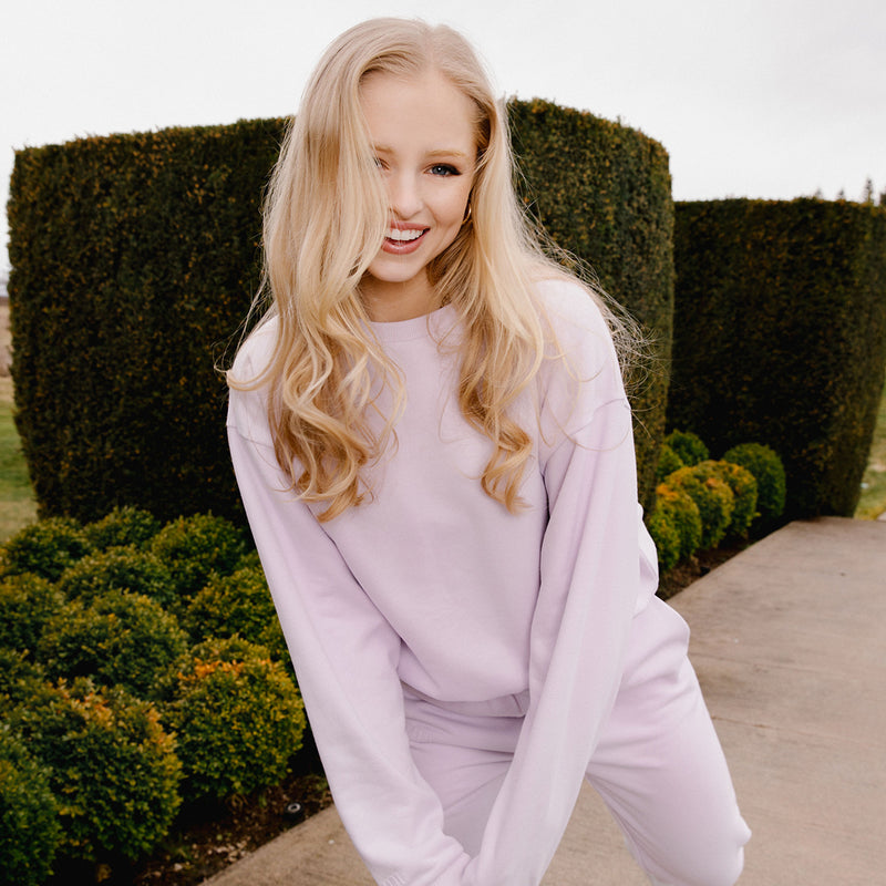 BUTTER FLEECE CREW LILAC