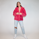 TEDDY CROPPED COAT ROSE