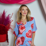 VINTAGE CHOCOLATE BOX SATIN PJ SET