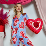 VINTAGE CHOCOLATE BOX SATIN PJ SET
