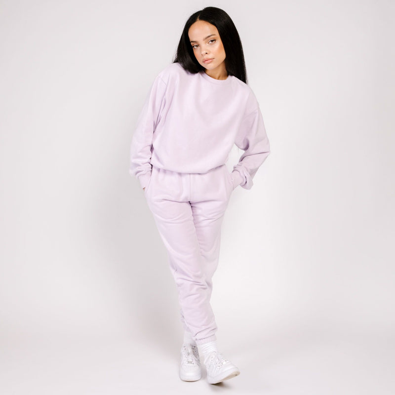 BUTTER FLEECE CREW LILAC