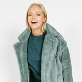Brand - Daily Ritual Women's Teddy Bear Fleece Lapel Coat, Sage  Green, X-Small : : Clothing, Shoes & Accessories
