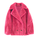 TEDDY CROPPED COAT ROSE